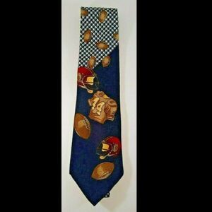 B.D. Baggies Men Football Tie Navy Blue Red Helmet